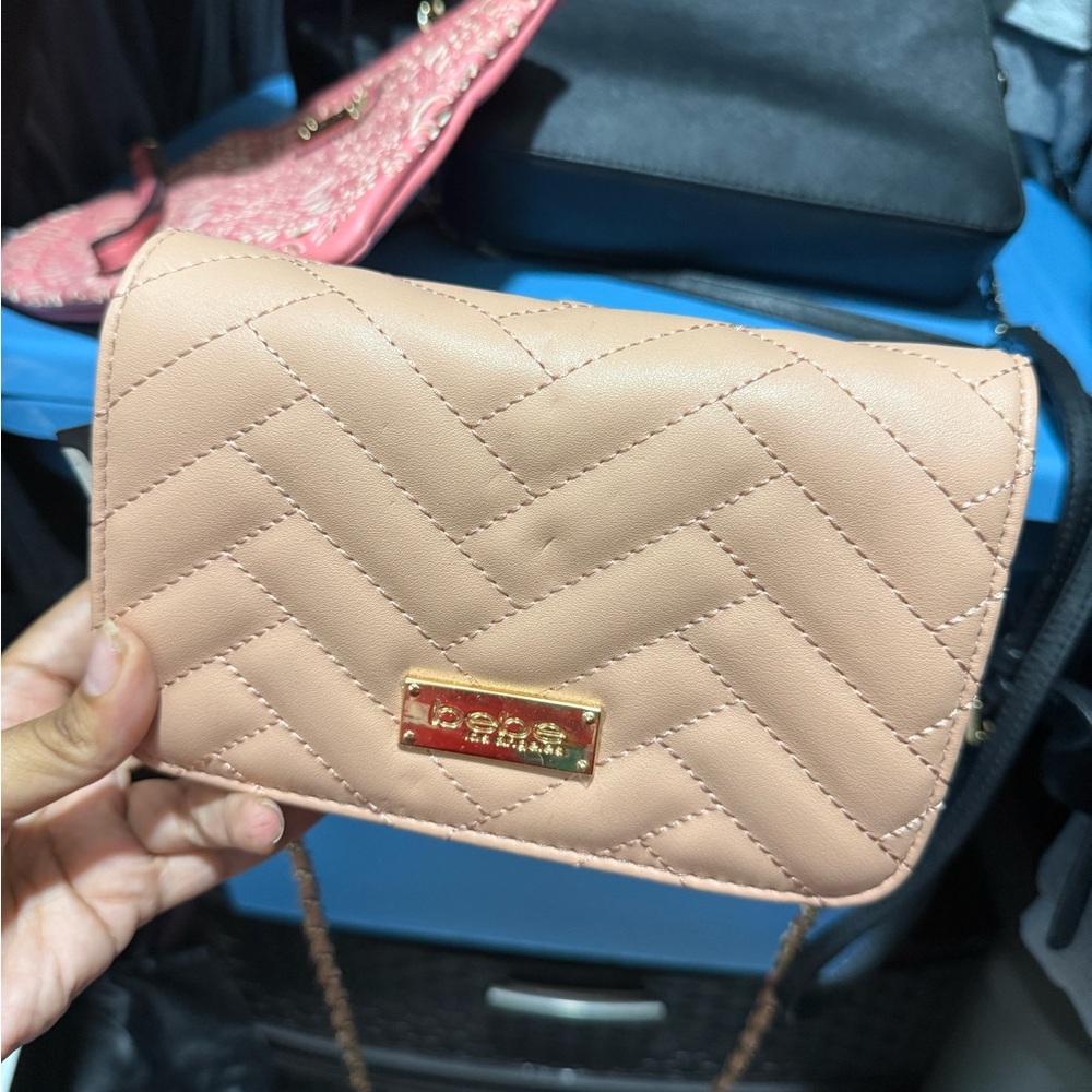 Elegant Beige Quilted Crossbody Bag